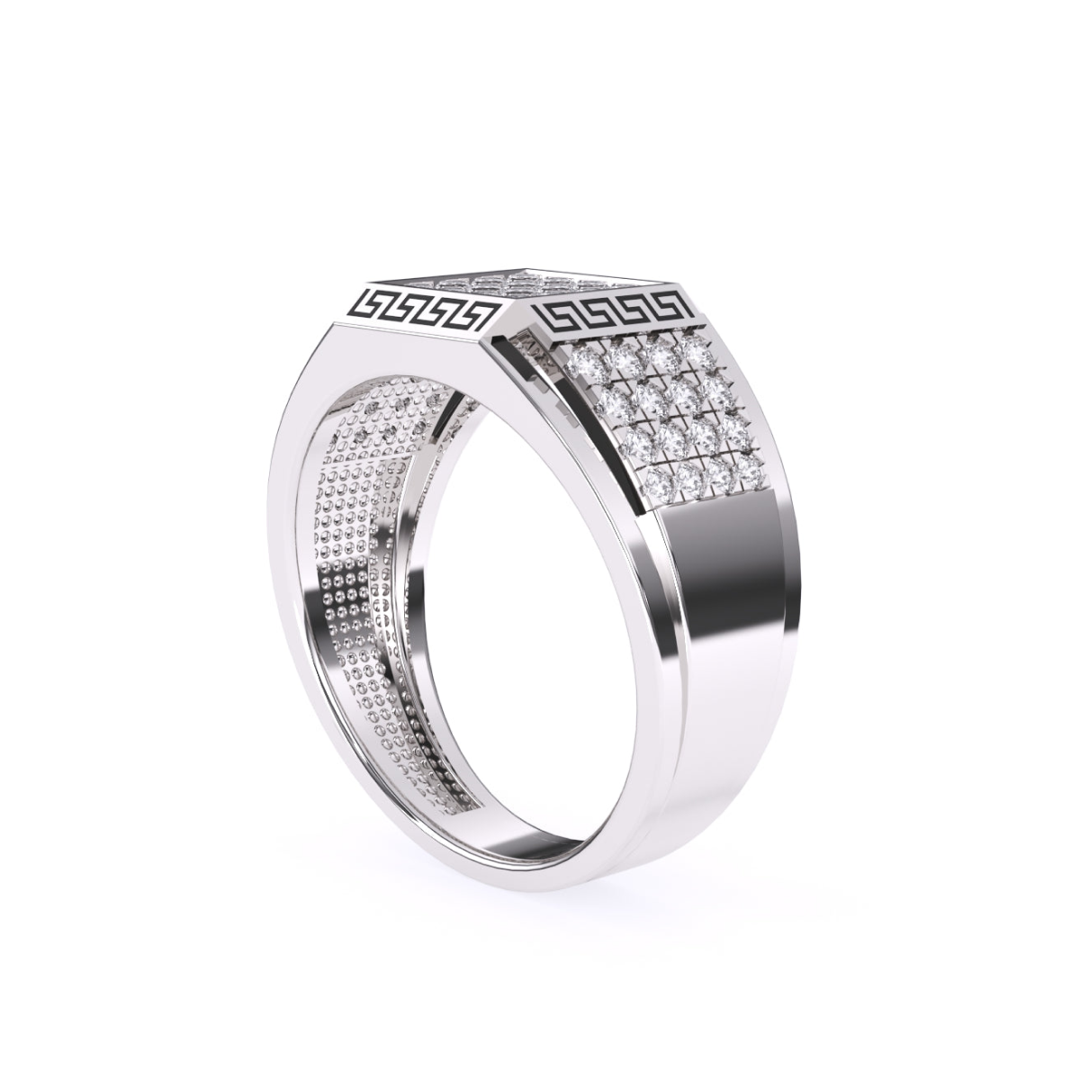Square Signet Diamond Men's Ring